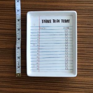 Things to Do Today Ceramic Catchall Dish Trinket Tray
